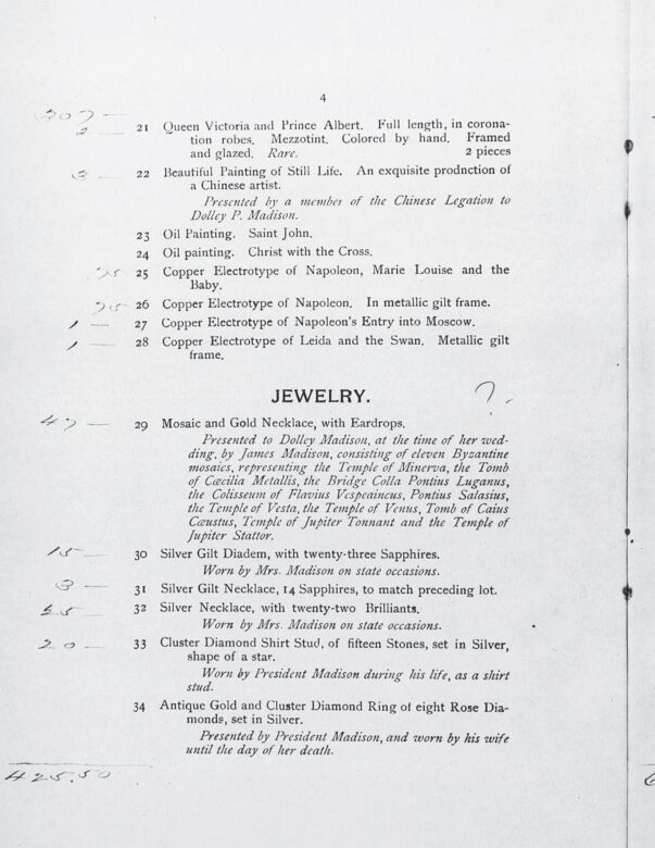 History on the Auction Block White House Historical Association