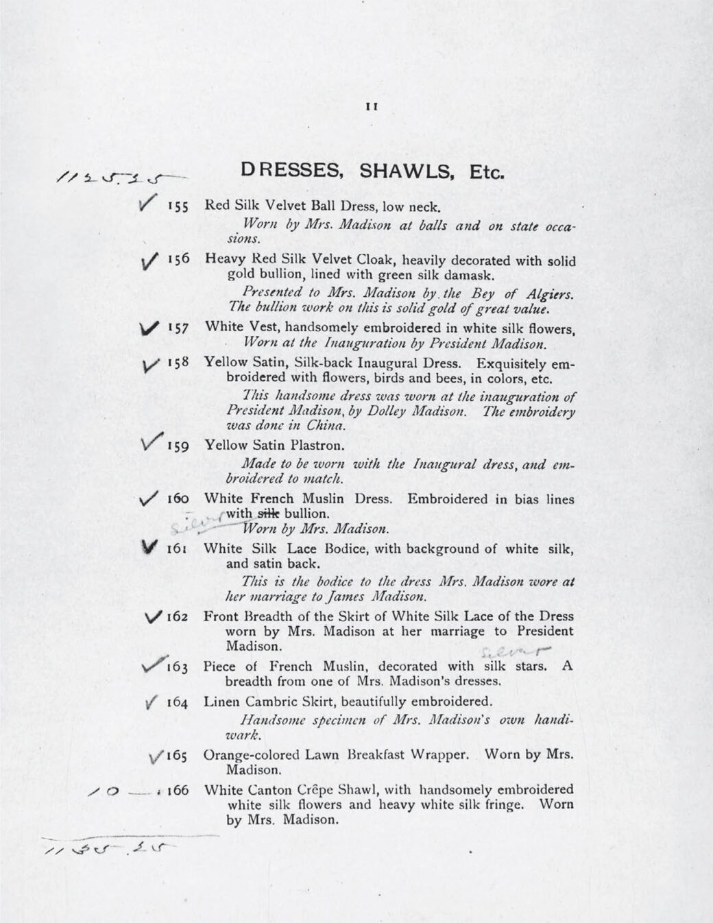 Dolley Madison Estate Sale Catalog Photo 15 White House Historical