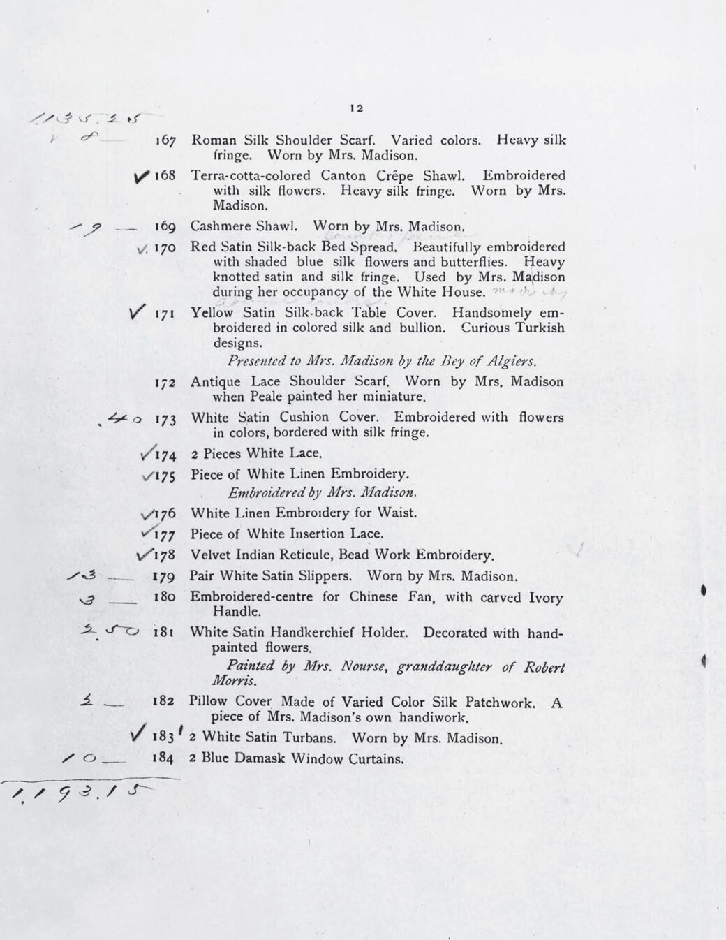 Dolley Madison Estate Sale Catalog Photo 16 White House Historical