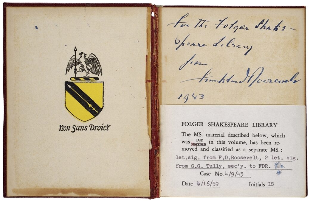 President Franklin Roosevelt's Shakespeare collection