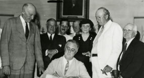 Franklin D. Roosevelt Signs the Social Security Act - White House ...