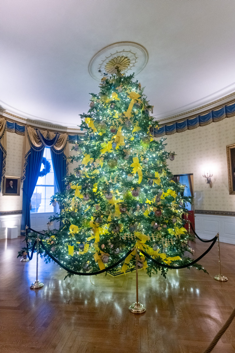 Blue Room Christmas Tree White House Historical Association